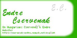 endre cservenak business card